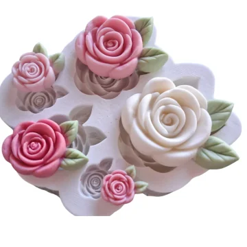 Molde de Silicone Rosas com...