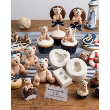 Molde de Silicone Urso...