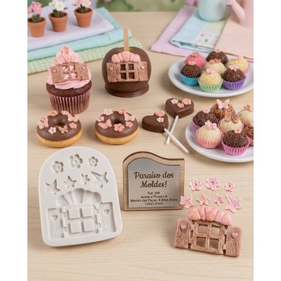 Molde de Silicone Janela e Flores Lili - 271