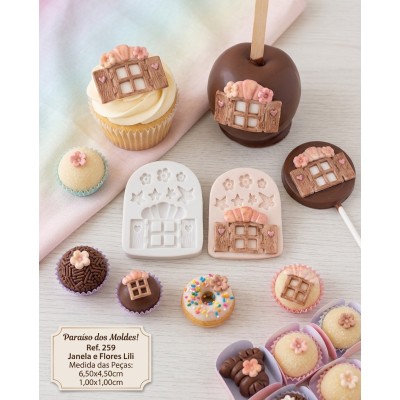 Molde de Silicone Janela e Flores Lili - 271