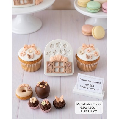 Molde de Silicone Janela e Flores Lili - 271