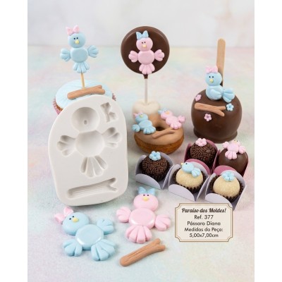 Molde de Silicone Passarinho Dara - 377