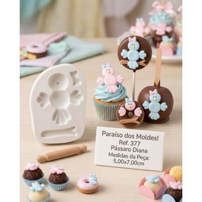 Molde de Silicone Passarinho Dara - 377
