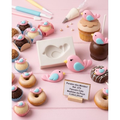Molde de Silicone Passarinho Cute - 379
