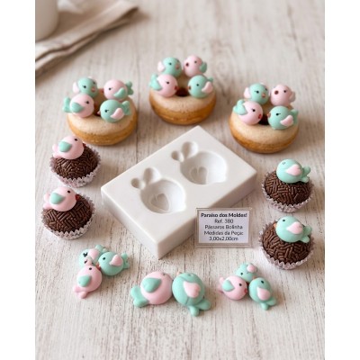 Molde de Silicone Passarinhos Bolinha - 380