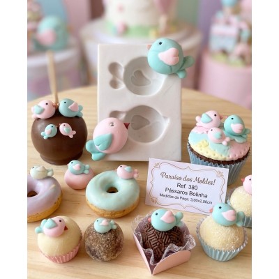 Molde de Silicone Passarinhos Bolinha - 380