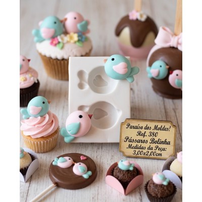 Molde de Silicone Passarinhos Bolinha - 380