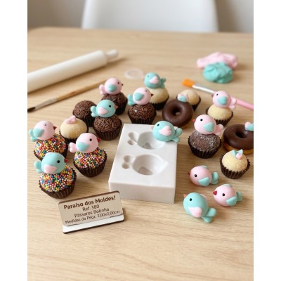 Molde de Silicone Passarinhos Bolinha - 380