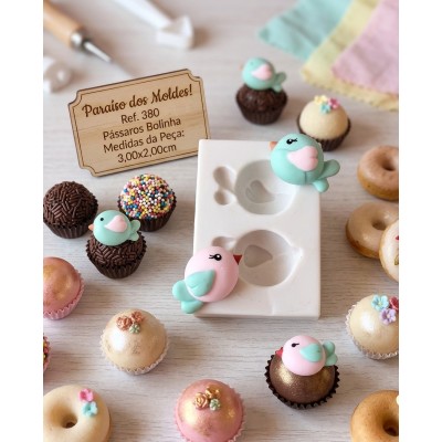 Molde de Silicone Passarinhos Bolinha - 380