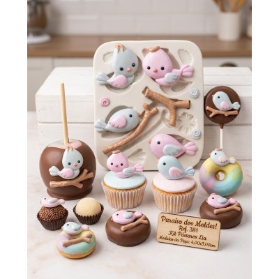 Molde de Silicone Kit Passarinhos - 381