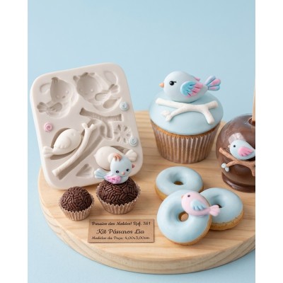 Molde de Silicone Kit Passarinhos - 381