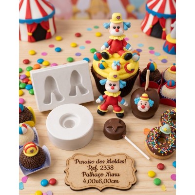 Molde de Silicone Confeitaria Biscuit Palhaço Nunu 2338