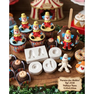 Molde de Silicone Confeitaria Biscuit Palhaço Nunu 2338