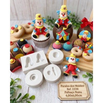 Molde de Silicone Confeitaria Biscuit Palhaço Nunu 2338