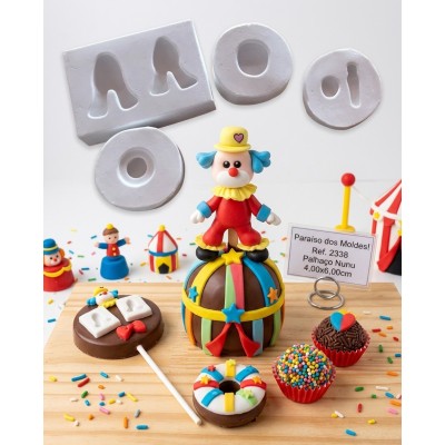 Molde de Silicone Confeitaria Biscuit Palhaço Nunu 2338