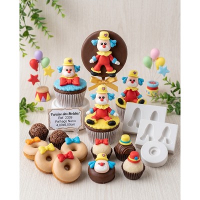 Molde de Silicone Confeitaria Biscuit Palhaço Nunu 2338