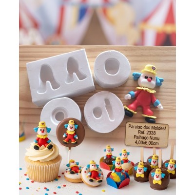 Molde de Silicone Confeitaria Biscuit Palhaço Nunu 2338