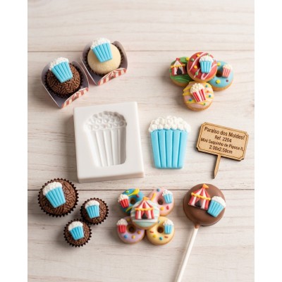 Molde de Silicone Confeitaria Biscuit Saquinho Pipoca 2204