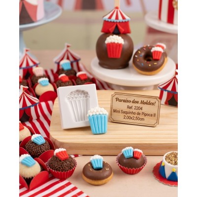 Molde de Silicone Confeitaria Biscuit Saquinho Pipoca 2204