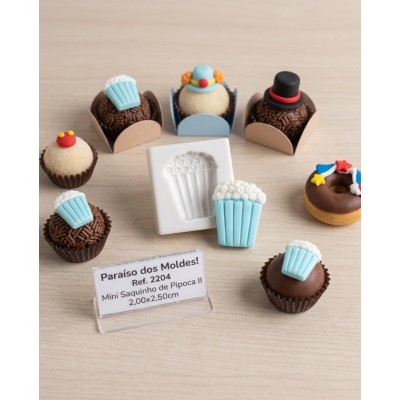 Molde de Silicone Confeitaria Biscuit Saquinho Pipoca 2204