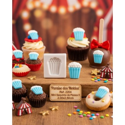Molde de Silicone Confeitaria Biscuit Saquinho Pipoca 2204