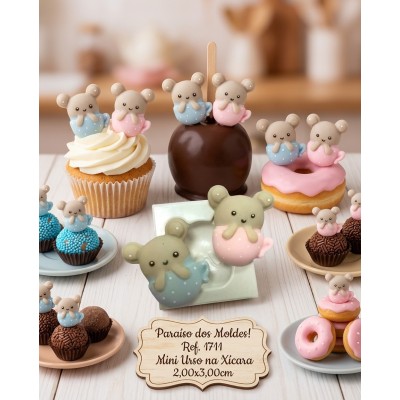Molde de Silicone para Confeitaria e Biscut Urso na Xícara 1711