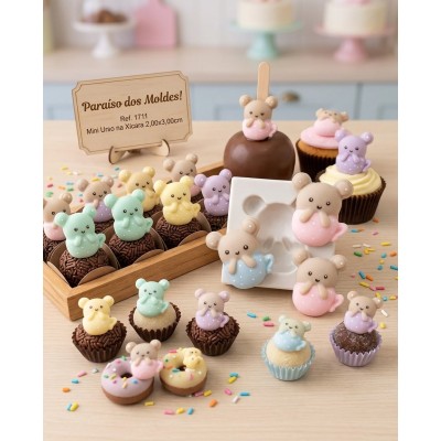 Molde de Silicone para Confeitaria e Biscut Urso na Xícara 1711