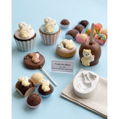 Molde de Silicone Confeitaria Biscuit Urso com Mamadeira - 1533