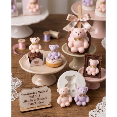 Molde De Silicone Urso Mimoso Sentado - 1118