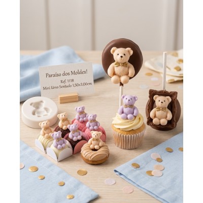 Molde De Silicone Urso Mimoso Sentado - 1118