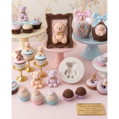 Molde De Silicone Urso Mimoso Sentado - 1118