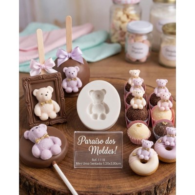 Molde De Silicone Urso Mimoso Sentado - 1118