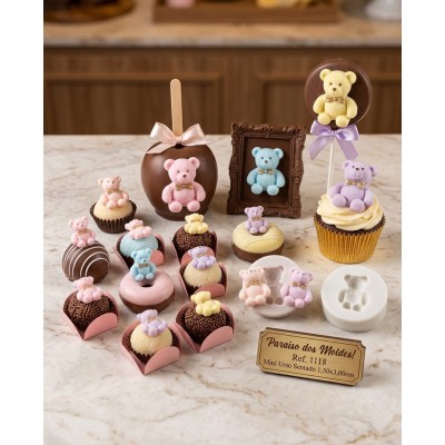 Molde De Silicone Urso Mimoso Sentado - 1118