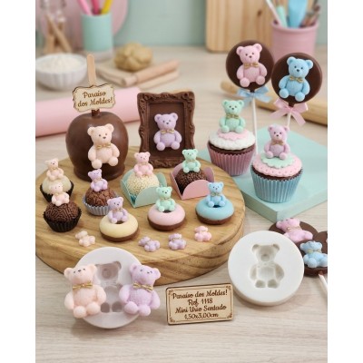 Molde De Silicone Urso Mimoso Sentado - 1118