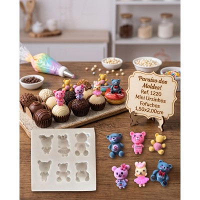 Molde De Silicone Ursos Fofuchos - 1220