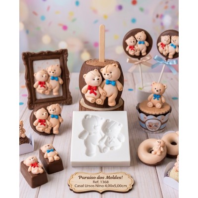 Molde de Silicone Ursos Nino - 1368