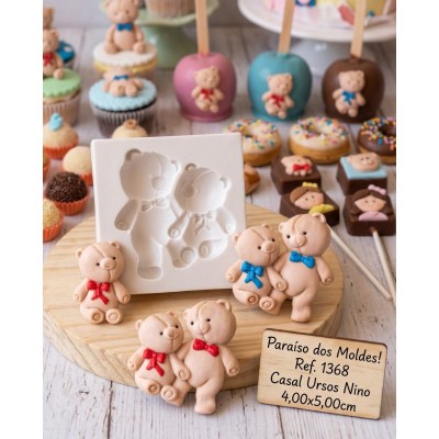 Molde de Silicone Ursos Nino - 1368