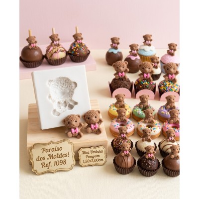 Molde de Silicone Ursa Pompom - 1098