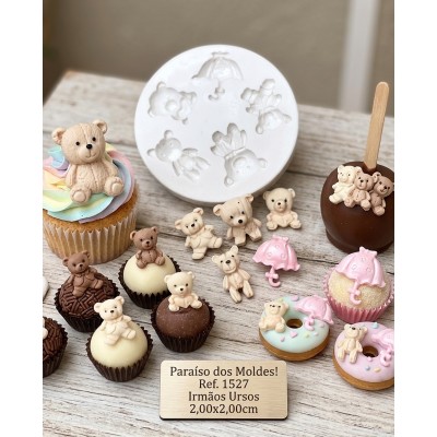 Molde de Silicone Confeitaria e Biscuit Irmãos Ursos - 1527
