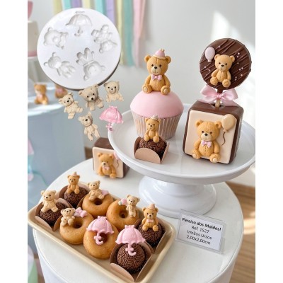 Molde de Silicone Confeitaria e Biscuit Irmãos Ursos - 1527