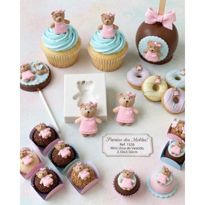 Molde de Silicone Ursa com Tiara - 1528