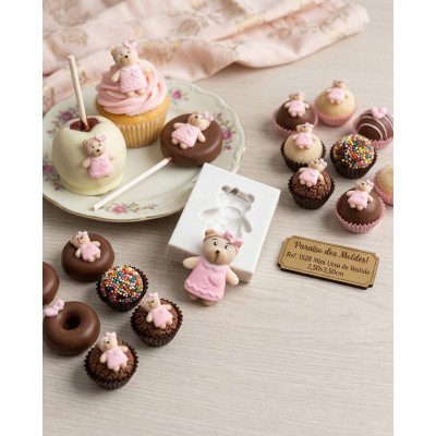Molde de Silicone Ursa com Tiara - 1528