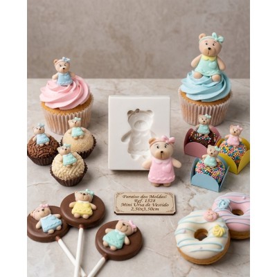 Molde de Silicone Ursa com Tiara - 1528