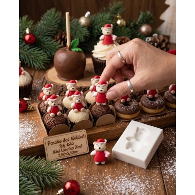 Molde de Silicone Urso Noel com Caneca - 1543