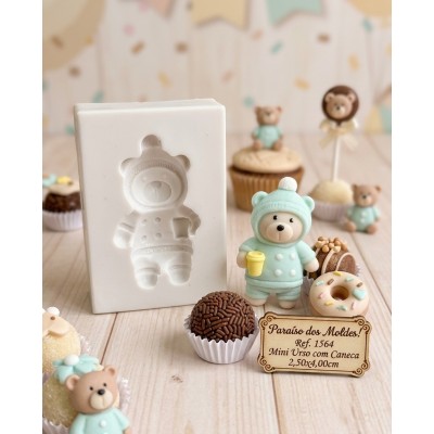 Molde de Silicone Urso com Caneca - 1564