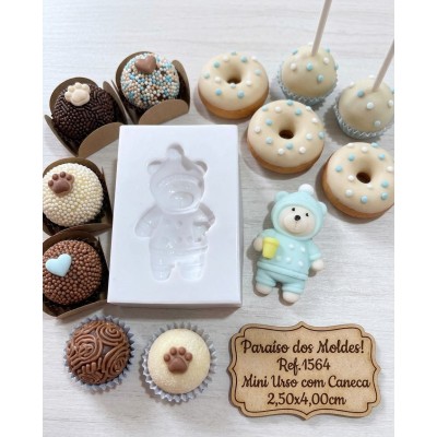 Molde de Silicone Urso com Caneca - 1564