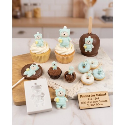 Molde de Silicone Urso com Caneca - 1564