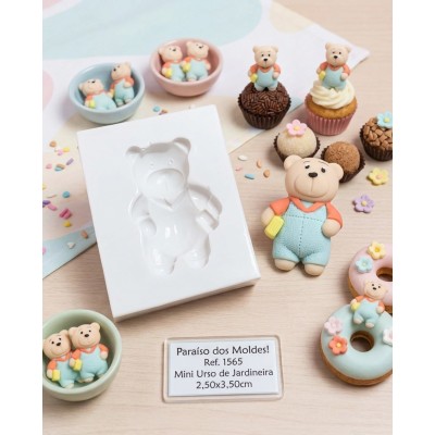Molde de Silicone Urso com Jardineira - 1565