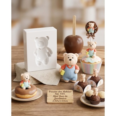 Molde de Silicone Urso com Jardineira - 1565