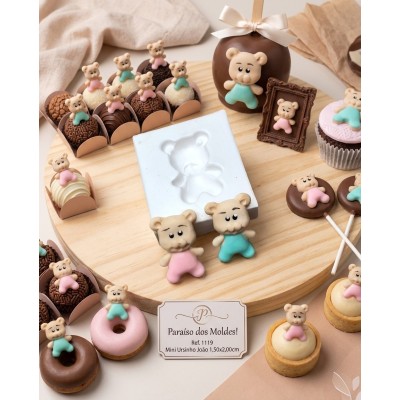 Molde de Silicone Mini Urso João - 1119